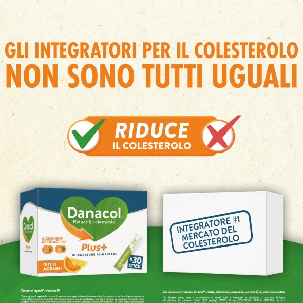 Integratore Danacol Plus+ colesterolo, 30 stickgel