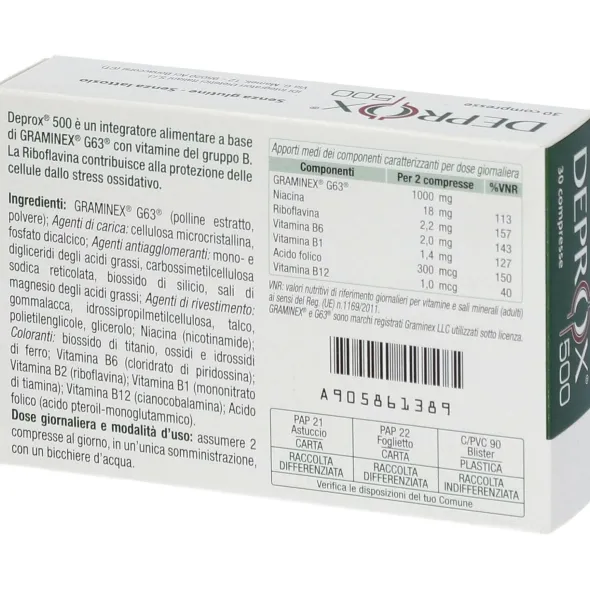 Integratore Deprox 500 per il benessere prostatico, 30 compresse