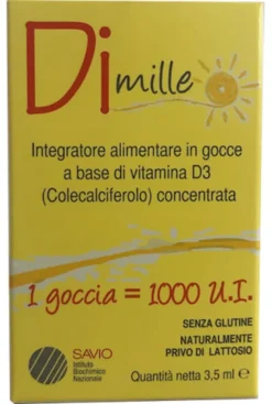 Integratore Dimille gocce Vitamina D3 per le ossa, 3,5ml