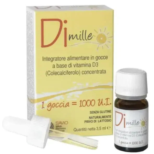 Integratore Dimille gocce Vitamina D3 per le ossa, 3,5ml