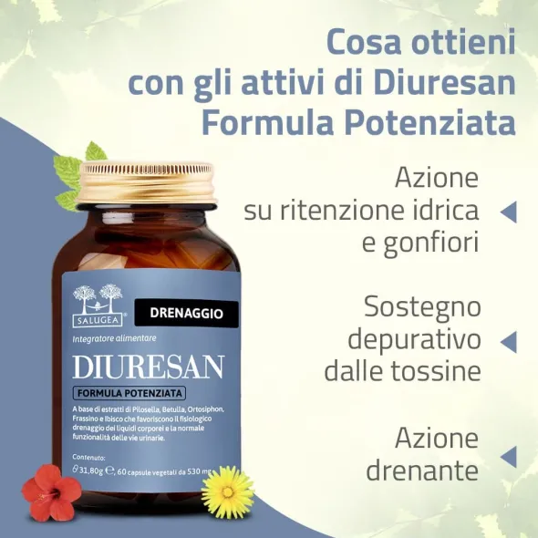 Integratore Diuresan Formula Potenziata Salugea, 60cps