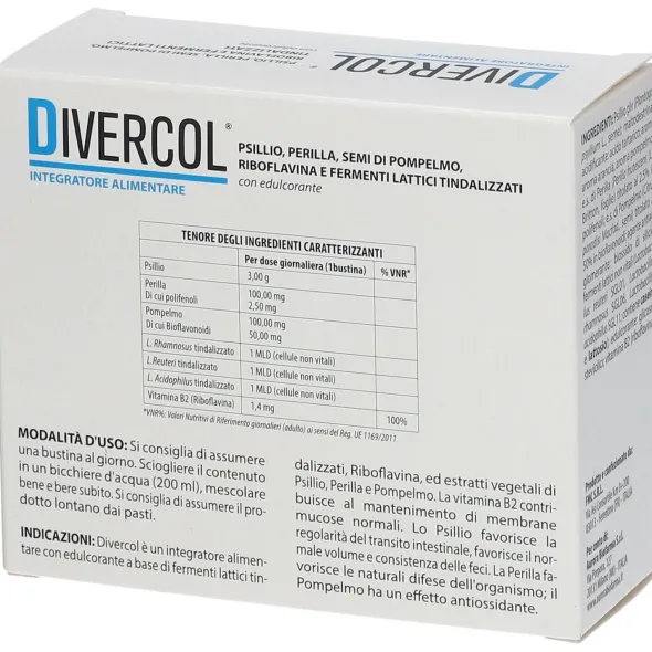 Integratore Divercol per il benessere intestinale, 14 bustine