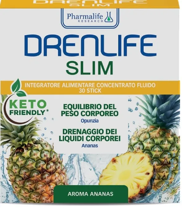 Integratore DrenLife Slim con Ananas e Garcinia, 30 stick