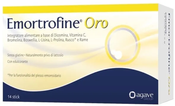 Integratore Emortrofine Oro con rusco e diosmina, 14 stick