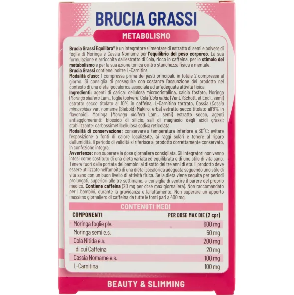 Integratore Equilibra Brucia Grassi metabolismo, 40 compresse