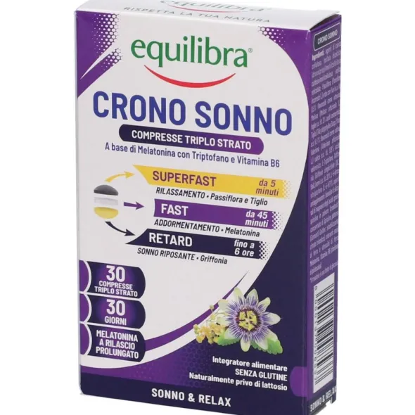 Integratore Equilibra Crono Sonno melatonina, 30 compresse