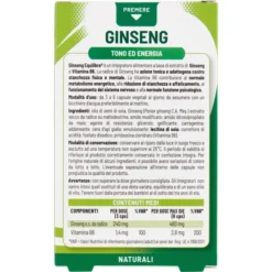 Integratore Equilibra Ginseng con Vitamina B6, 60 perle