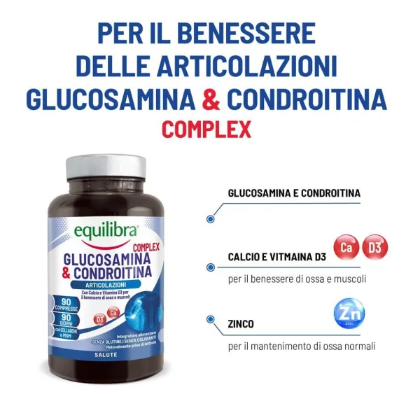 Integratore Equilibra Glucosamina & Condroitina, 90 compresse