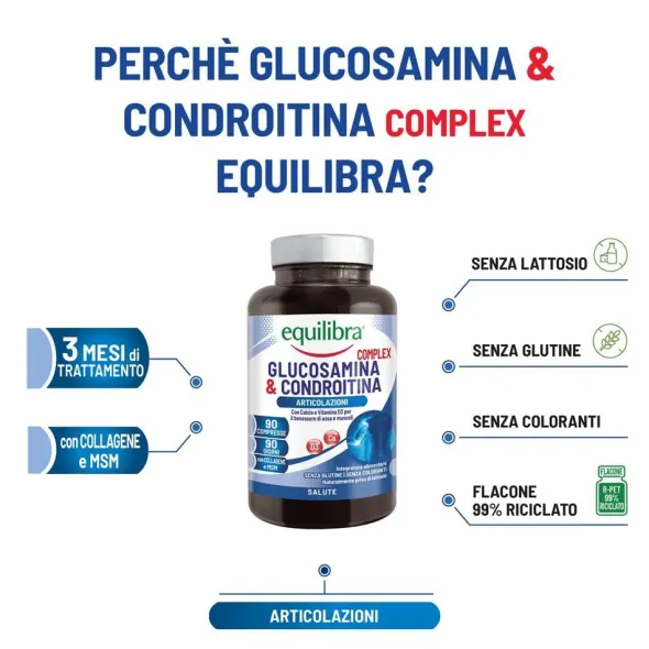 Integratore Equilibra Glucosamina & Condroitina, 90 compresse