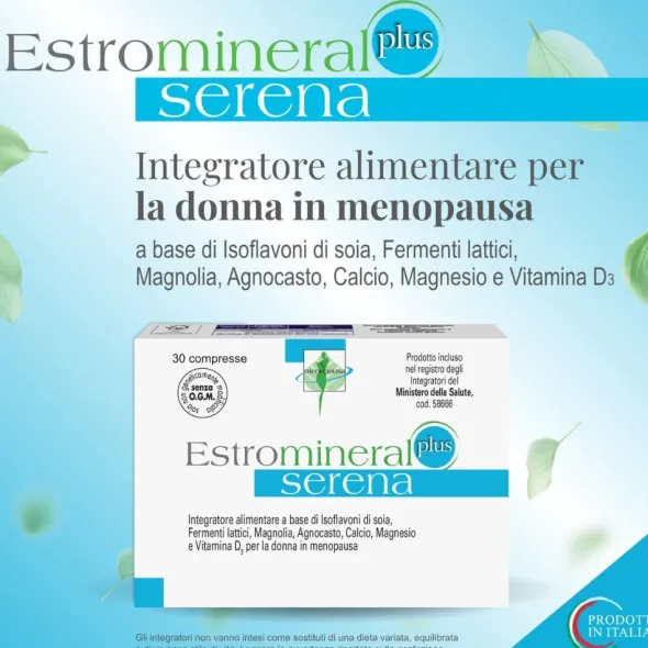 Integratore Estromineral Serena PLUS per la menopausa, 30 cpr