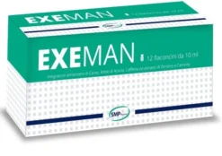 Integratore Exeman con cacao e zenzero, 12 flaconcini 10ml