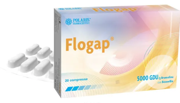 Integratore Flogap 5000 GDU bromelina e boswellia, 20cpr