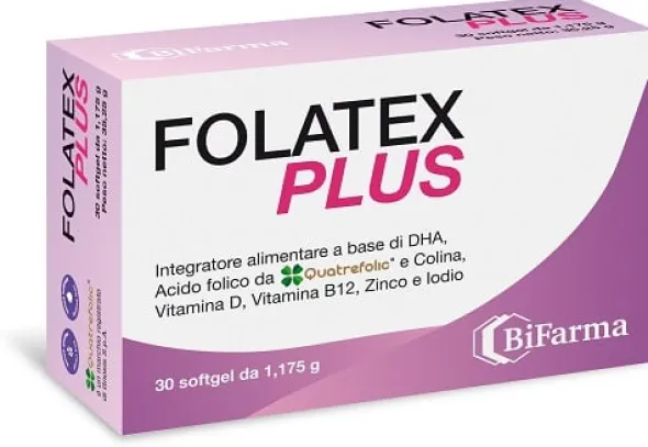 Integratore Folatex Plus per gravidanza, 30 softgel
