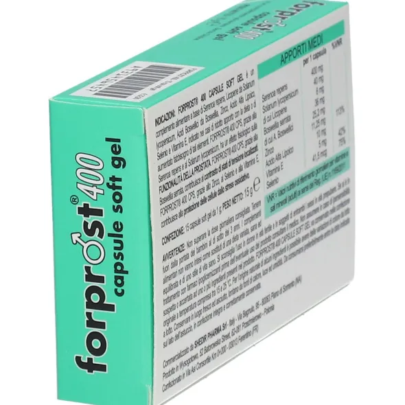 Integratore Forprost 400 per la prostata, 15 capsule molli