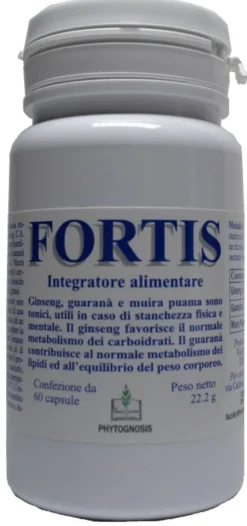 Integratore Fortis con ginseng e guaranà, 60 capsule