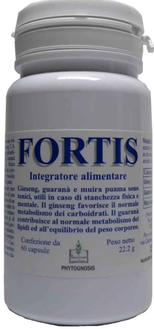 Integratore Fortis con ginseng e guaranà, 60 capsule