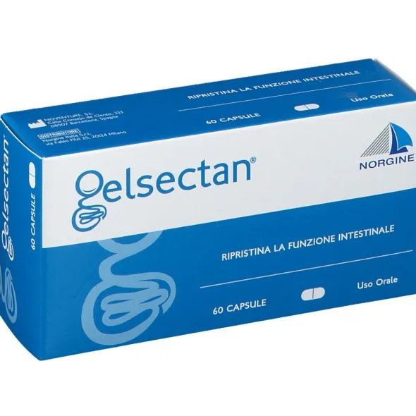 Integratore Gelsectan Norgine per l'intestino, 60 capsule