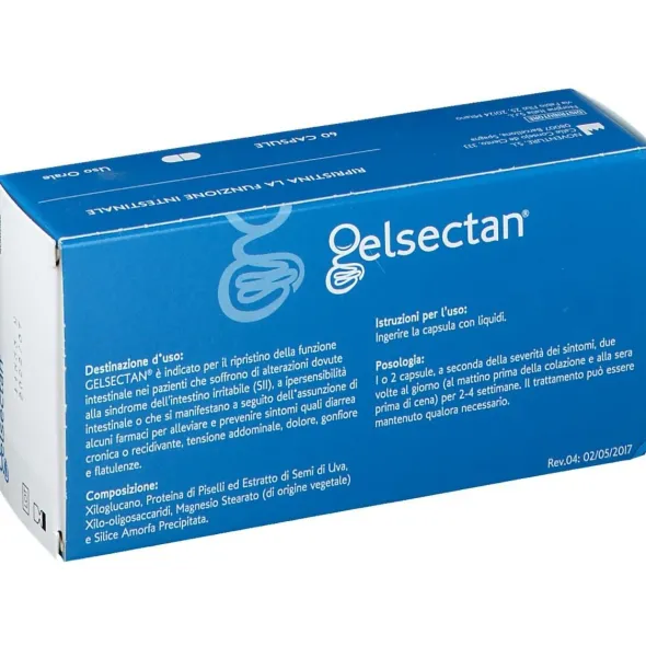 Integratore Gelsectan Norgine per l'intestino, 60 capsule