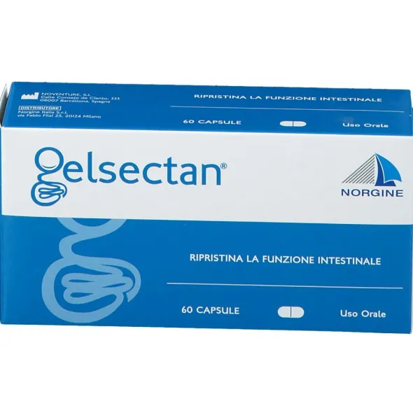 Integratore Gelsectan Norgine per l'intestino, 60 capsule