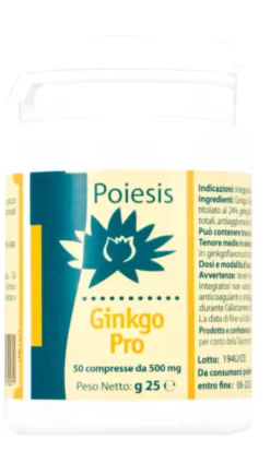 Integratore Ginkgo Pro Poiesis per memoria e cognitive, 50cpr