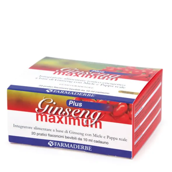 Integratore Ginseng Maximum con miele e pappa reale, 20 fiale