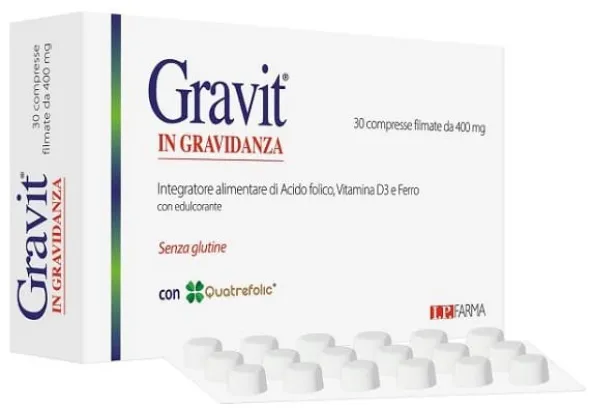 Integratore Gravit con acido folico e ferro, 30 compresse