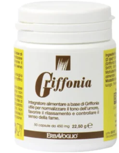 Integratore Griffonia con 5-HTP per tono dell'umore, 50 capsule
