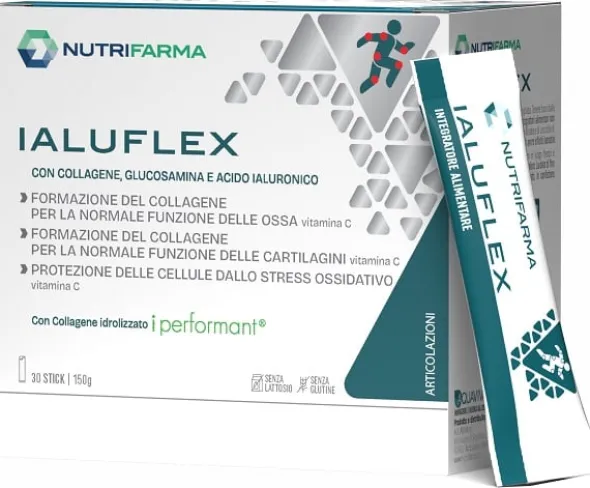 Integratore Ialuflex collagene e glucosamina, 30 stick