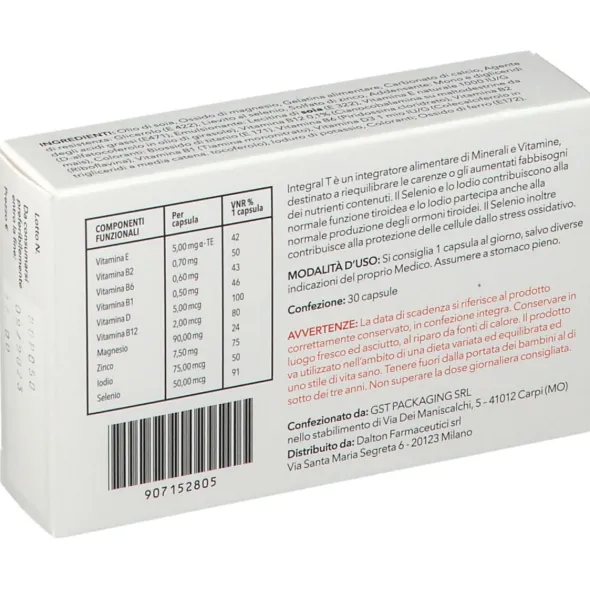 Integratore Integral T per la tiroide, 30 capsule molli