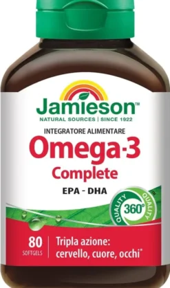 Integratore Jamieson Omega 3 Complete con EPA e DHA, 80 perle