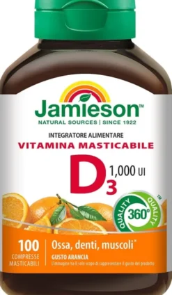 Integratore Jamieson Vitamina D Masticabile Arancia, 100cpr