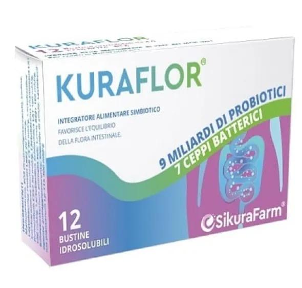 Integratore Kuraflor simbiotico fermenti lattici, 12 bustine