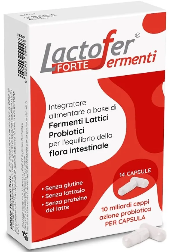 Integratore Lactofer Fermenti Forte flora intestinale, 14cps