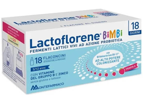 Integratore Lactoflorene Bimbi fermenti lattici, 18 flaconcini