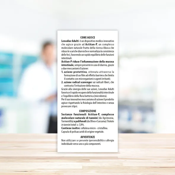 Integratore Lenodiar Adulti per l'intestino, 20 capsule