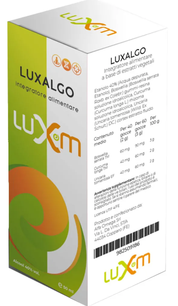 Integratore Luxalgo gocce con boswellia e curcuma, 50ml