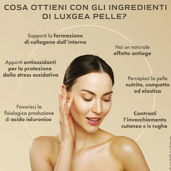 Integratore Luxgea Pelle con collagene e vitamina C, 130g
