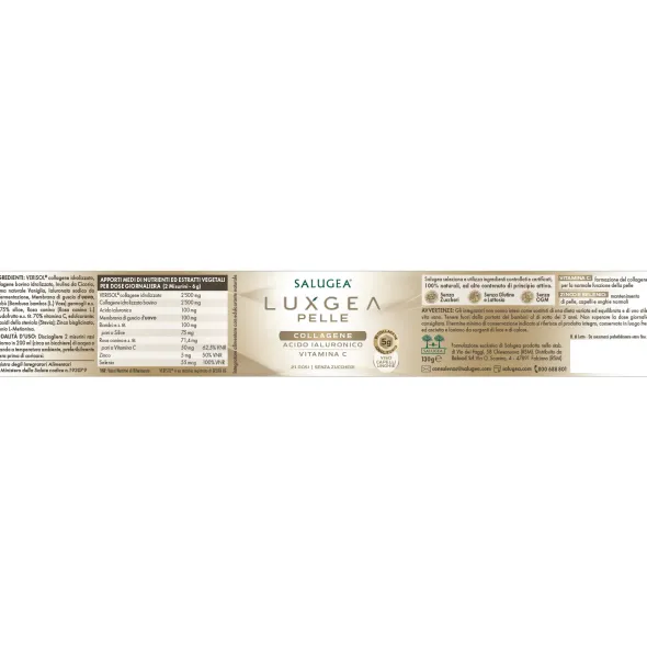 Integratore Luxgea Pelle con collagene e vitamina C, 130g
