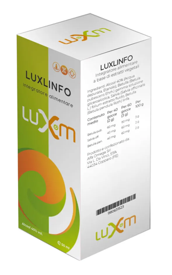 Integratore LuxLinfo gocce con betulla e salvia, 50ml
