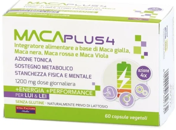 Integratore Maca Plus 4 tonico ed energetico, 60 capsule