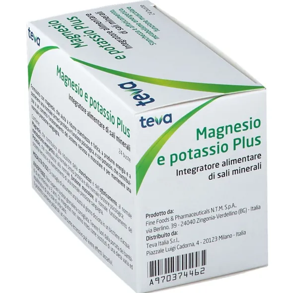 Integratore Magnesio Potassio Teva contro stanchezza, 24 bustine