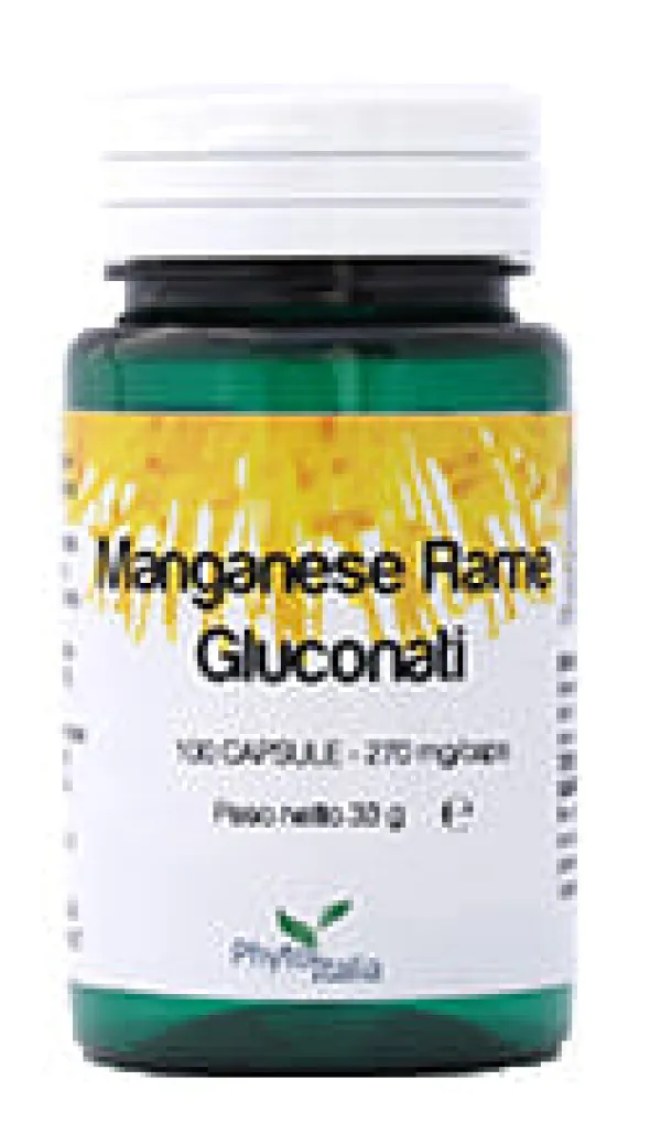 Integratore Manganese e Rame Gluconato, 100 capsule