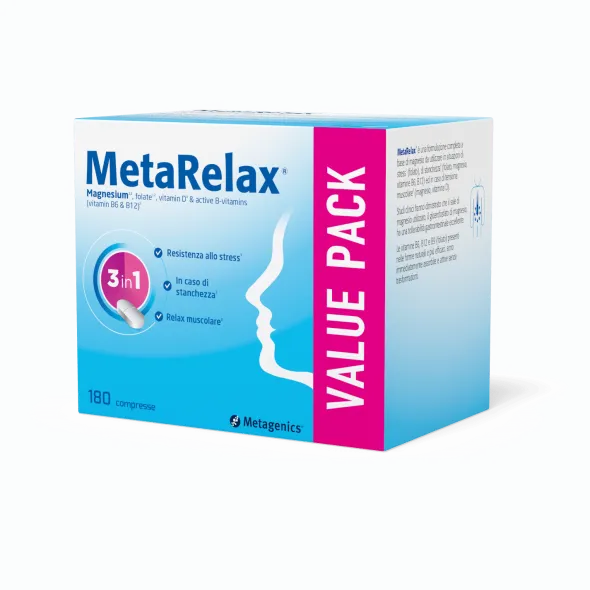 Integratore Metarelax Metagenics magnesio, 180 compresse
