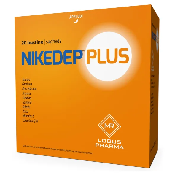 Integratore Nikedep PLUS per energia e tono, 20 bustine