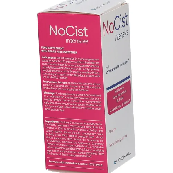Integratore Nocist Intensive per vie urinarie, 7 bustine