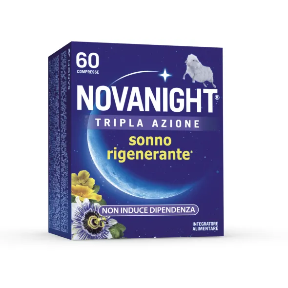 Integratore Novanight Sonno Rigen con melatonina, 60 compresse