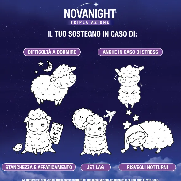 Integratore Novanight Sonno Rigen con melatonina, 60 compresse