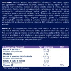 Integratore Novanight Sonno Rigen con melatonina, 60 compresse