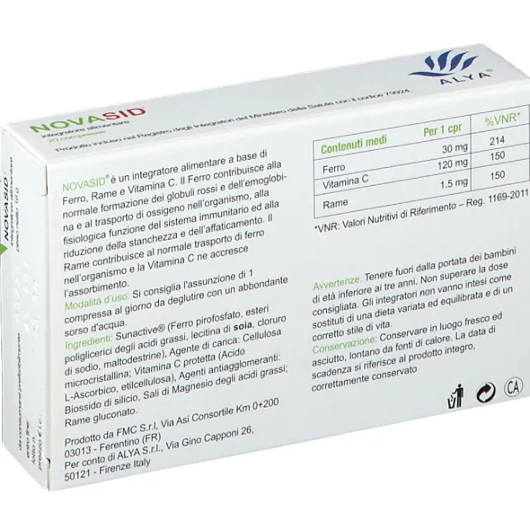 Integratore Novasid ferro e vitamina C, 20 compresse