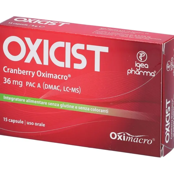 Integratore Oxicist mirtillo rosso vie urinarie, 15 capsule